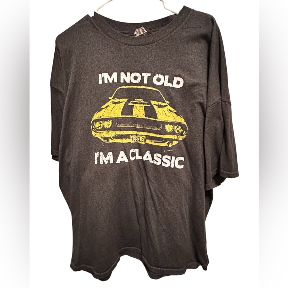 Alstyle Gray Tee with Yellow Graphic